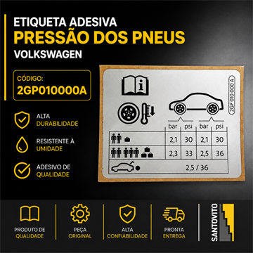 Etiqueta Adesiva Original Pressão Dos Pneus Vw T-Cross