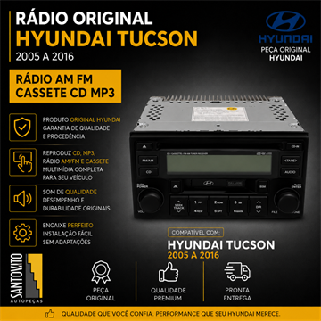Radio Hyundai Tucson 2005/2016 Cassete Am Fm Cd Mp3 Original