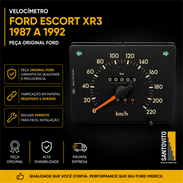 Velocímetro Do Painel Ford Escort Xr3 87/92 - 0 A 220