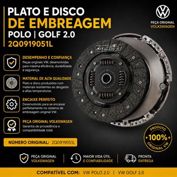 PLATO E DISCO GOLF /  NEW BEETLE / BORA / POLO SEDAN/HATCH 2.0 FLEX
