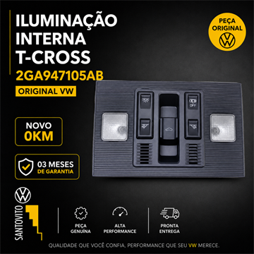 Iluminação interna da T-Cross com Botão do teto solar
