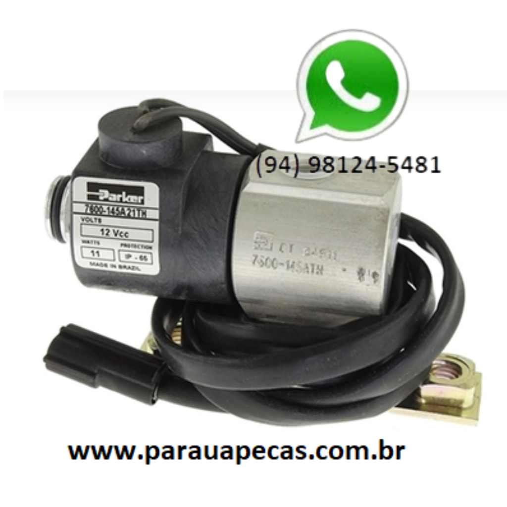 VALVULA SOLENOIDE VW 8-150E/9-150 FREIO MOTOR 12V ROSCA 1/4 NPT GROSSA