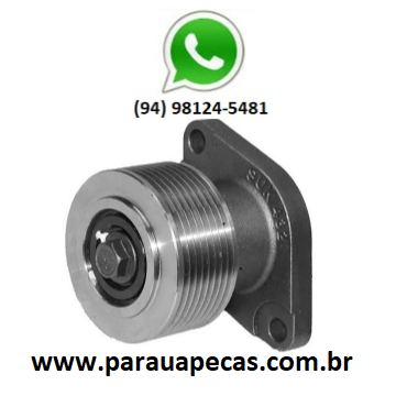 Suporte Polia Auxiliar Motor FORD CARGO 815/2628 CUMMINS C/POLIA ESTRIADA