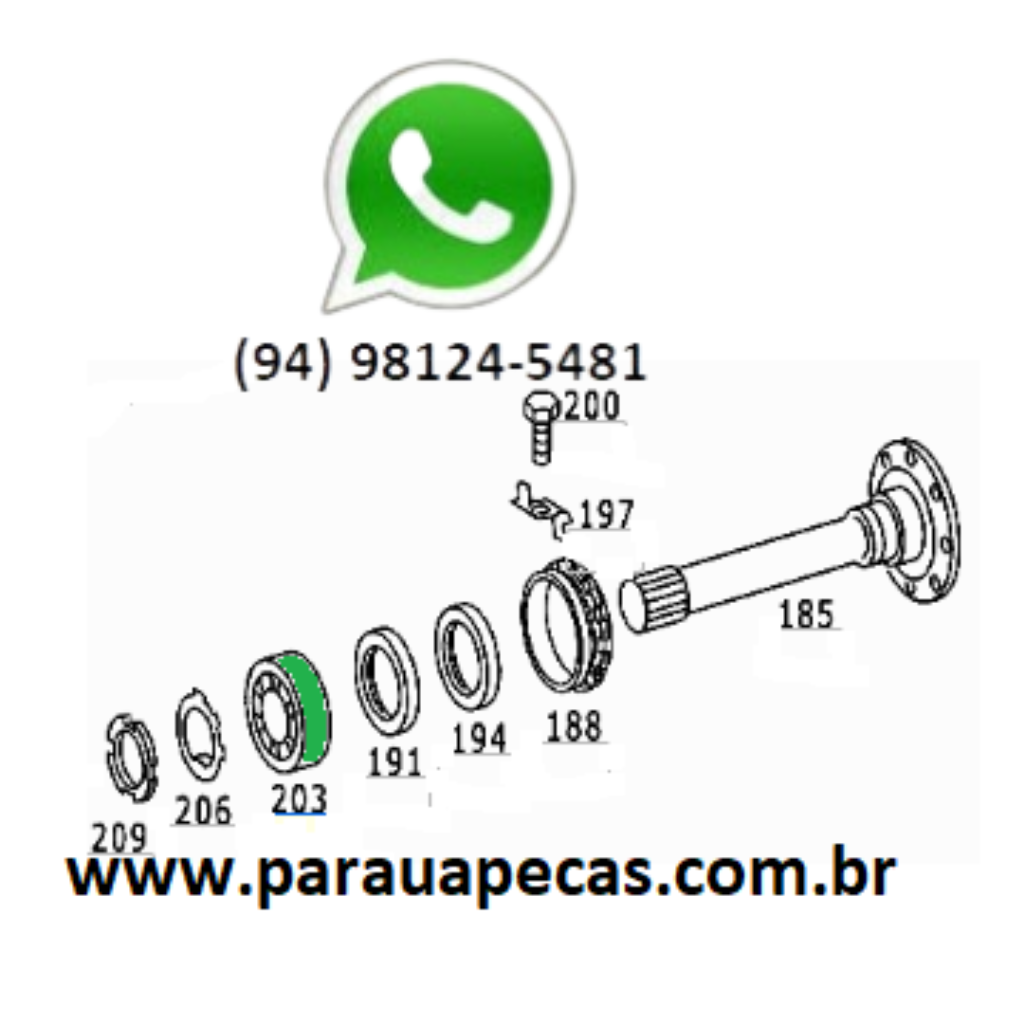 ROLAMENTO EIXO BLOQUEIO DIFERENCIAL MB ATEGO 2730 HD4 4012801076364 FAG