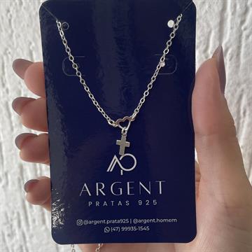 CHOCKER CORAÇÃO E CRUZ 36+5CM