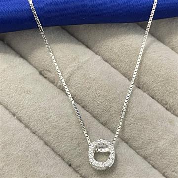 PINGENTE LETRA O GALERIA COM ZIRCONIA CRISTAL
