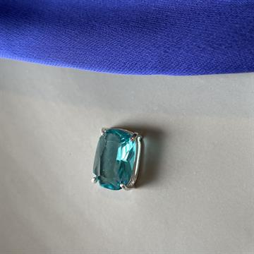 PINGENTE OCTAGONAL AZUL CLARO