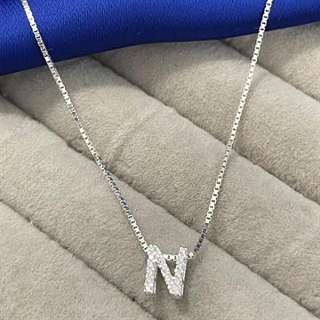 PINGENTE LETRA N GALERIA COM ZIRCONIA CRISTAL