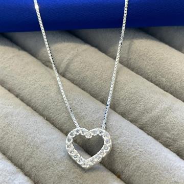 GARGANTILHA CORACAO COM ZIRCONIA CRISTAL