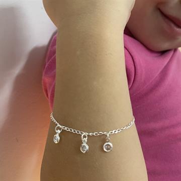 PULSEIRA INFANTIL TRÊS ZIRCÔNIAS CRISTAL