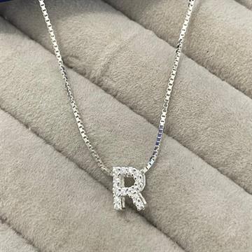 PINGENTE LETRA R GALERIA COM ZIRCONIA CRISTAL