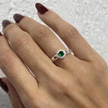 ANEL SOLITARIO VERDE ESMERALDA TAM 23