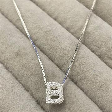 PINGENTE LETRA B GALERIA COM ZIRCONIA CRISTAL