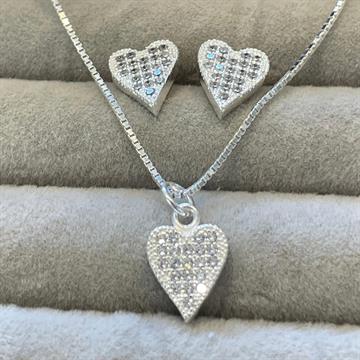 CONJUNTO CORACAO TODO COM ZIRCONIA CRISTAL