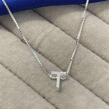 PINGENTE LETRA T GALERIA COM ZIRCONIA CRISTAL