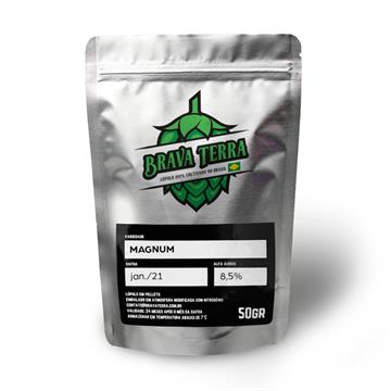 LUPULO MAGNUM PELLET 8,5% A.A - SAFRA 2021 BRAVA TERRA - 50G