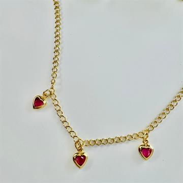 COLAR INFANTIL CORAÇÃO ROSA 35CM