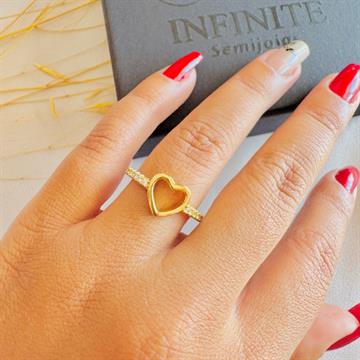 ANEL CORAÇÃO VAZADO