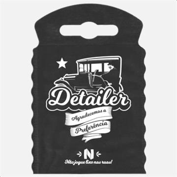 Lixeirinha de Cambio Estampada Detailer Preta em Tnt - 100 Und