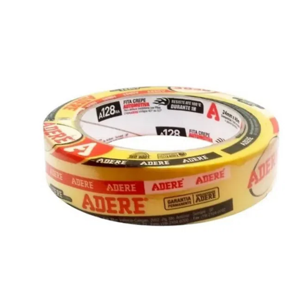 Fita Crepe Automotiva Amarela Adere A128RA/S 24x40mm