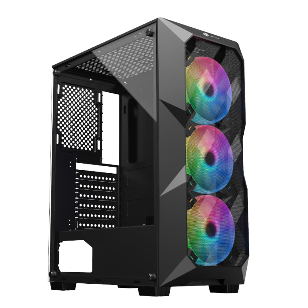 GABINETE GAMER – GB1710 - PRETO - 3 FANS CONTROLAVEIS