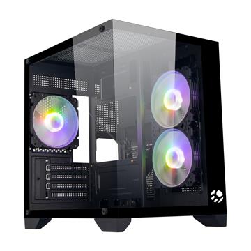 GABINETE GAMER SOUL PRO BG-052 PRETO BLUECASE - 3X FAN ARGB / S/ FONTE / VIDRO / USB 3.0 / MICRO-ATX / MINI-ITX 8336
