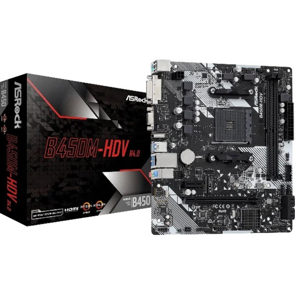 PLACA MAE ASROCK AM4 B450M-HDV R4.0 M-ATX