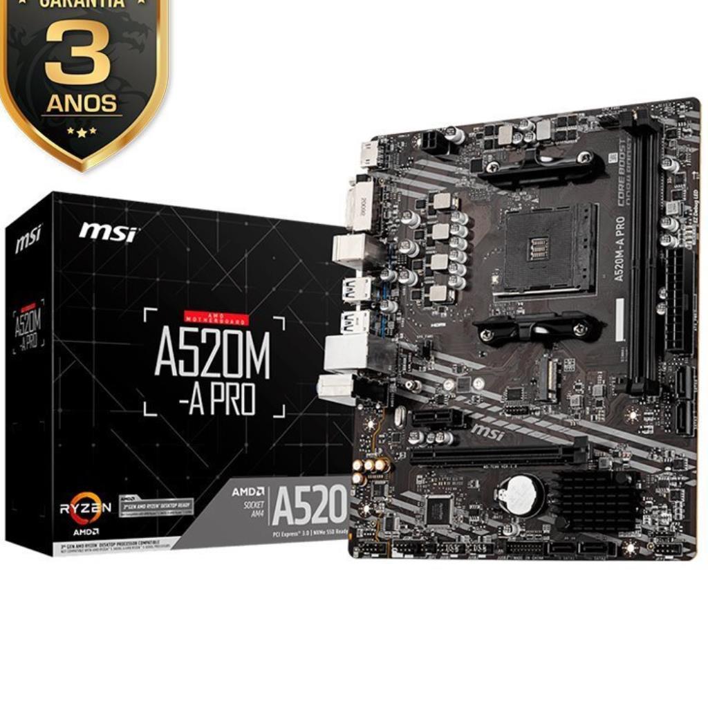 PLACA MAE MSI A520M - A PRO AMD RYZEN AM4 DDR4