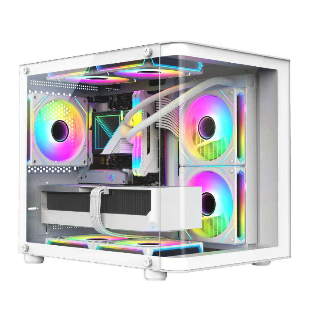 GABINETE GAMER BRANCO - GB1799 - HAYON - MICRO-ATX / MINI ITX - 4 FANS