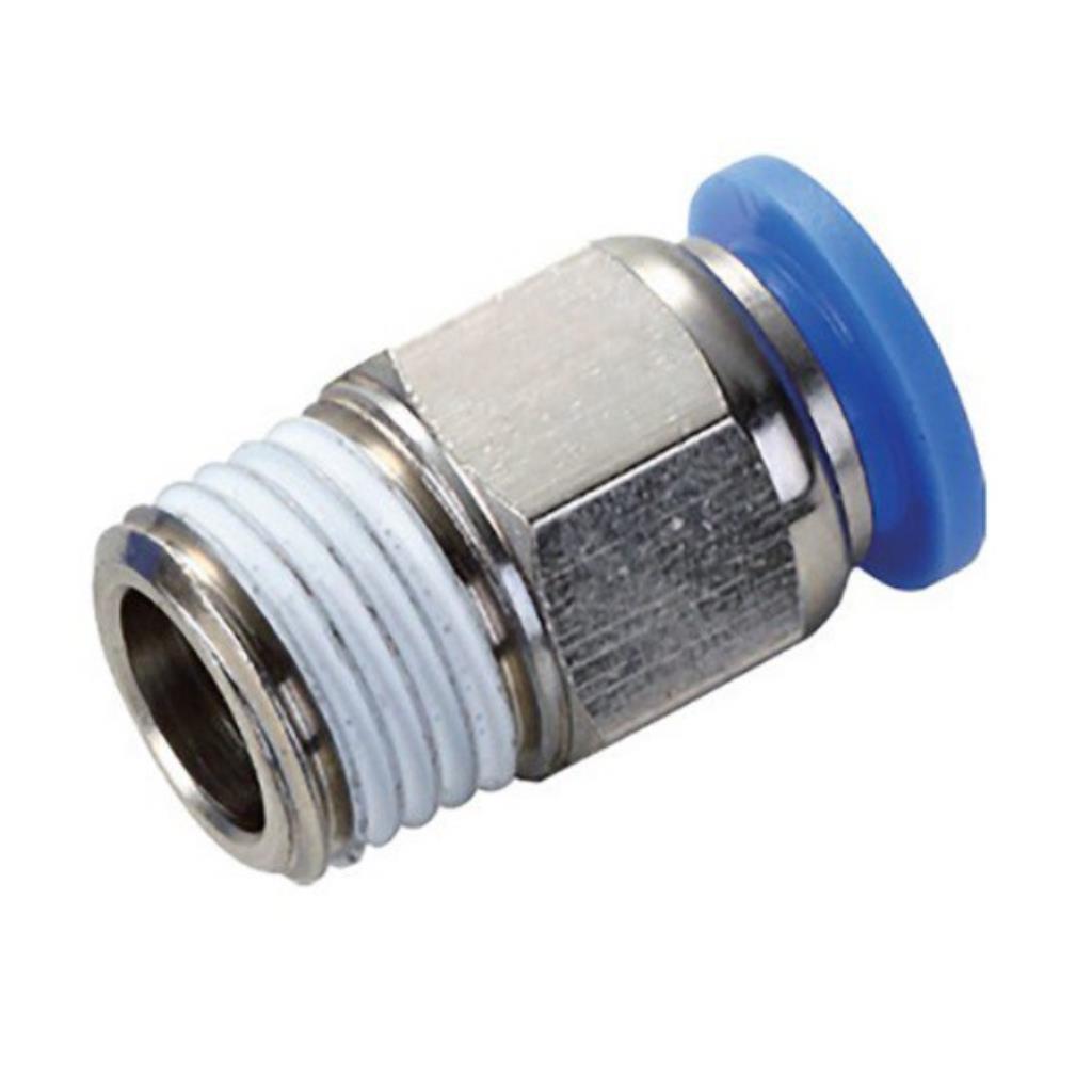 CONEXÃO PNEUMÁTICA ENGATE RÁPIDO RETA MACHO INSTANTÂNEA 1/4 NPT X 6MM-PC0602