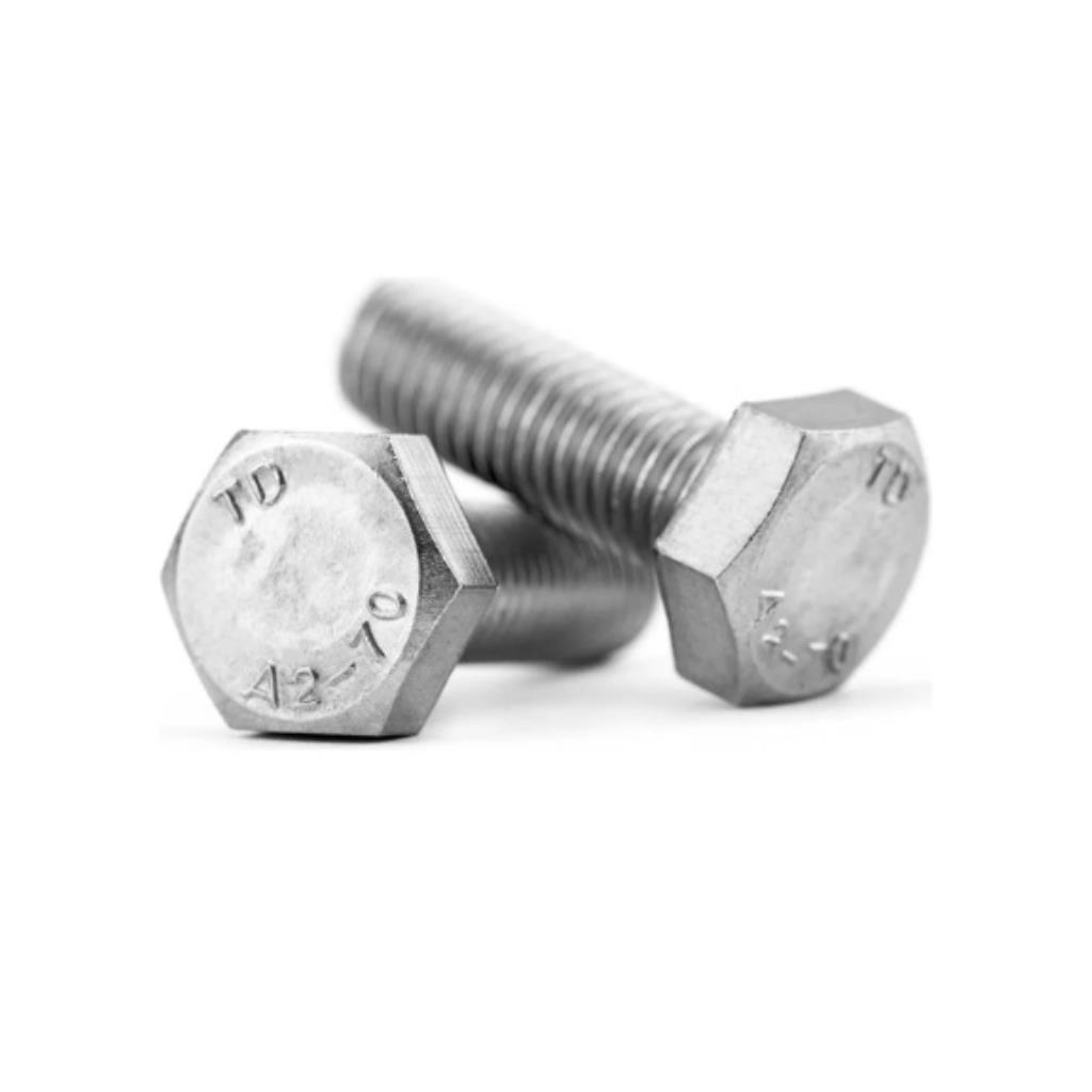 Parafuso Sextavado 933 Classe A2 M5 -0,80 X 25mm rosca total Inox 304