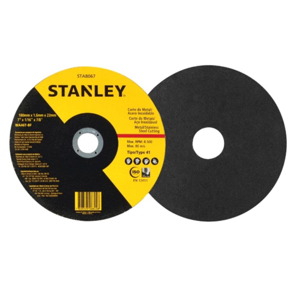 Disco de corte fino 177,8 mm x 1,6 mm x 22,2 mm, STA8067, STANLEY