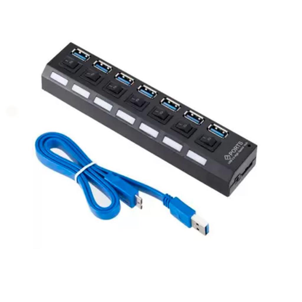 Hub 7 portas USB 3.0 com Interruptor On/Off e Led Indicador Lehmox LEY-199