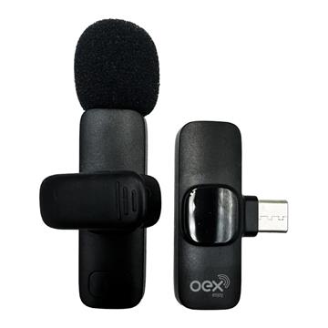 Microfone de Lapela Wireless MK306 Preto Tipo-C