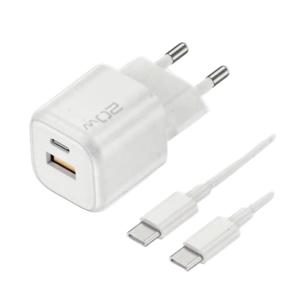 Carregador USB e USB-C 20w para Tipo-C Kaidi CQ-1501CC