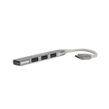 HUB USB Tipo-C 3.0 4 Portas HU-C320SI Prata C3 TECH