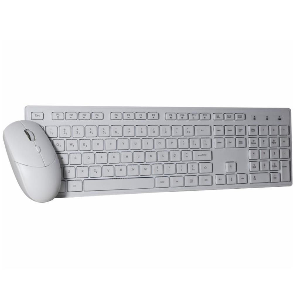 Kit de Mouse e Teclado K-Mex Sem Fio KA-60W9+MA-A7W7 Branco - B2KA60W90010B0X