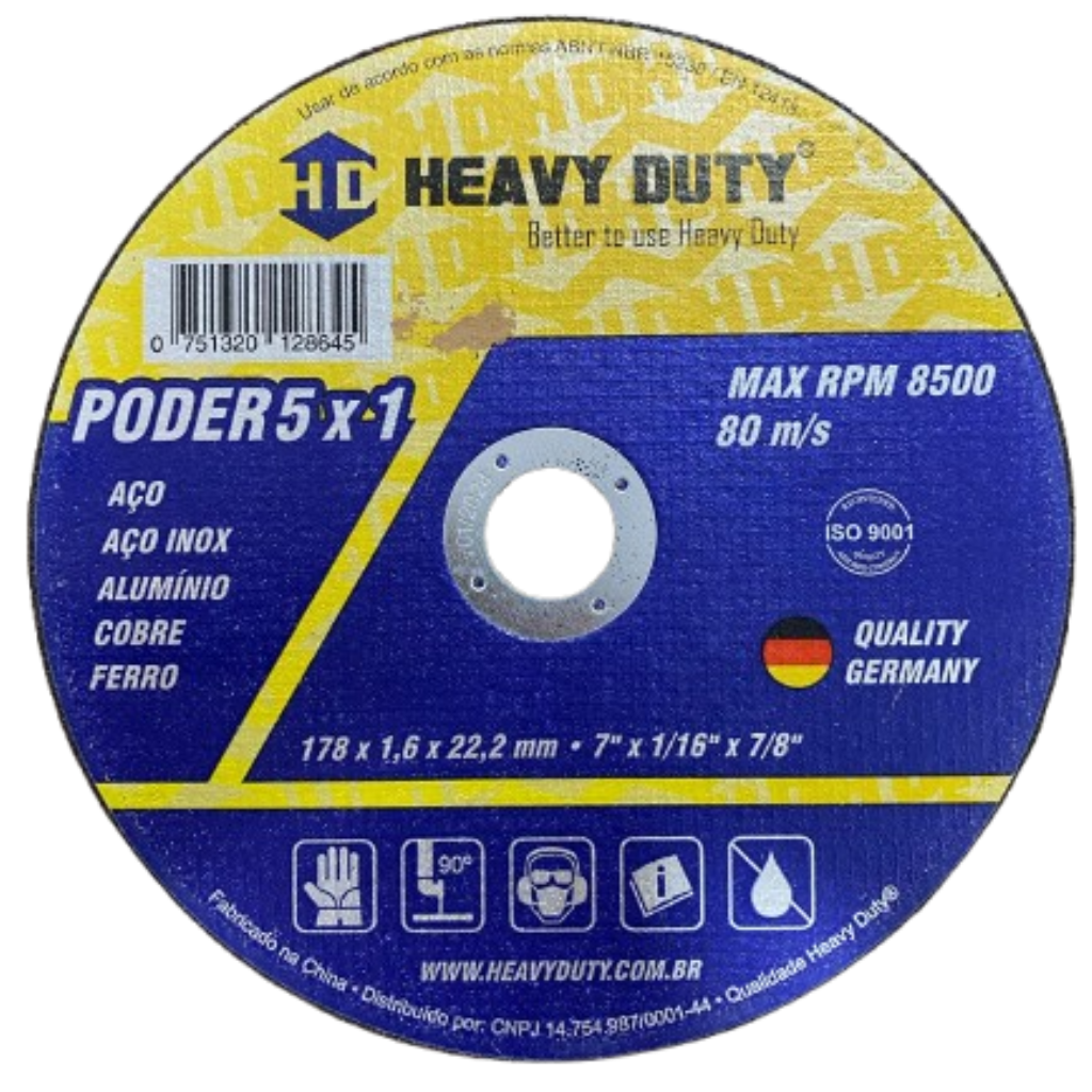 DISCO DE CORTE INOX 178X1,6X22,2MM - HEAVY DUTY