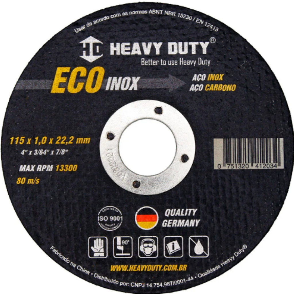 DISCO CORTE METAL HEAVY DUTY ECOINOX 115 X 1.0 X 22.2