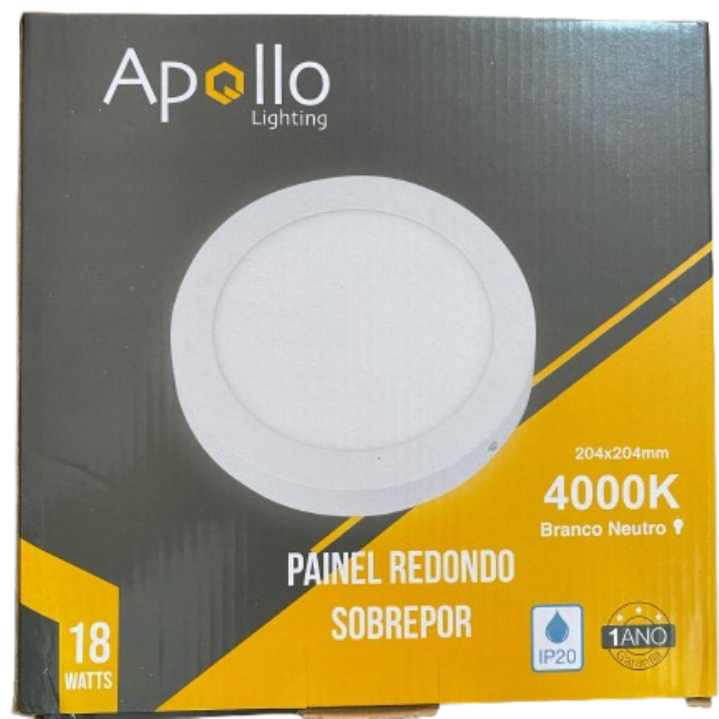 PAINEL LED 18w RED SOBREP 22cm Br 4000K