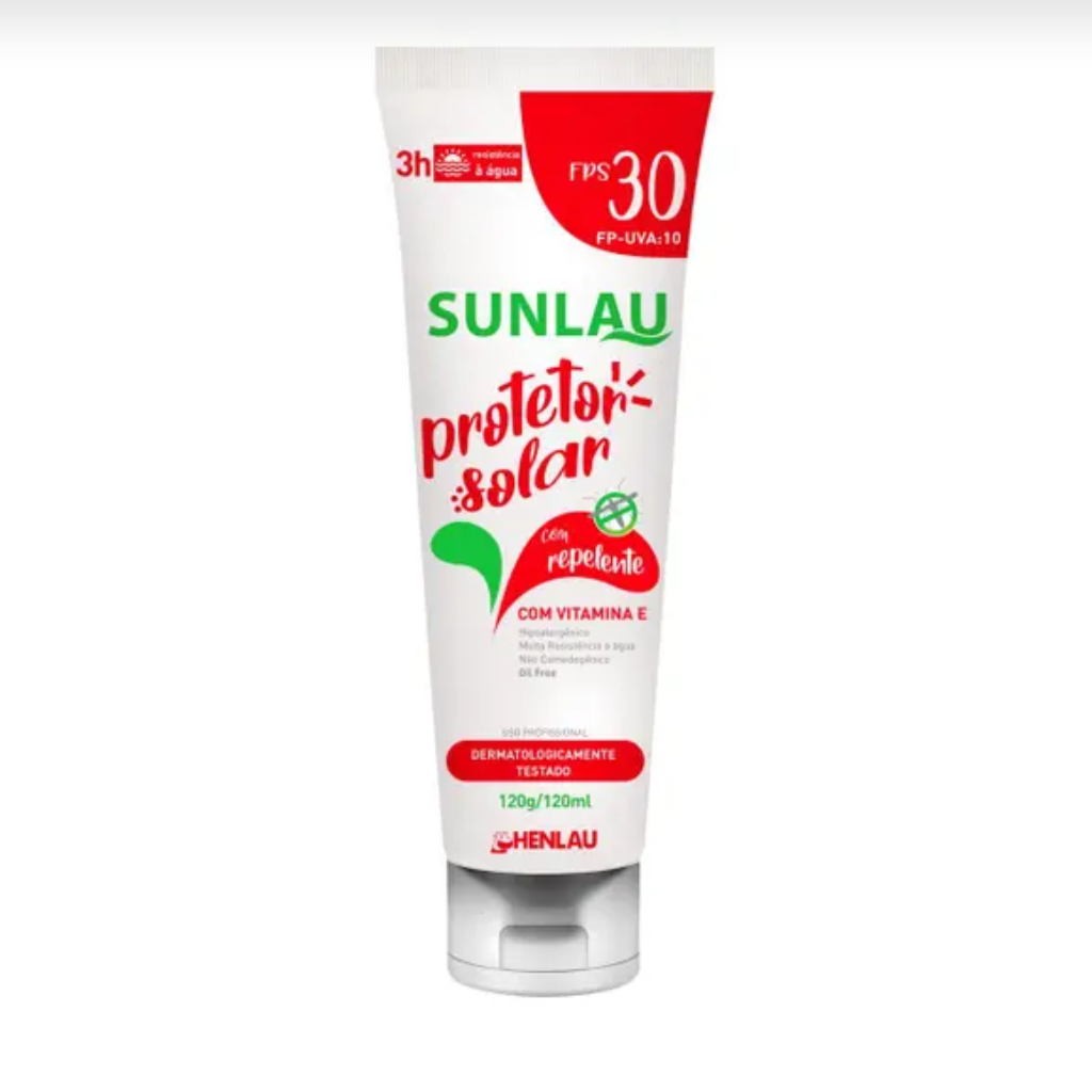 PROTETOR SOLAR SUNLAU FPS 30 120G C/ REPELENTE HENLAU