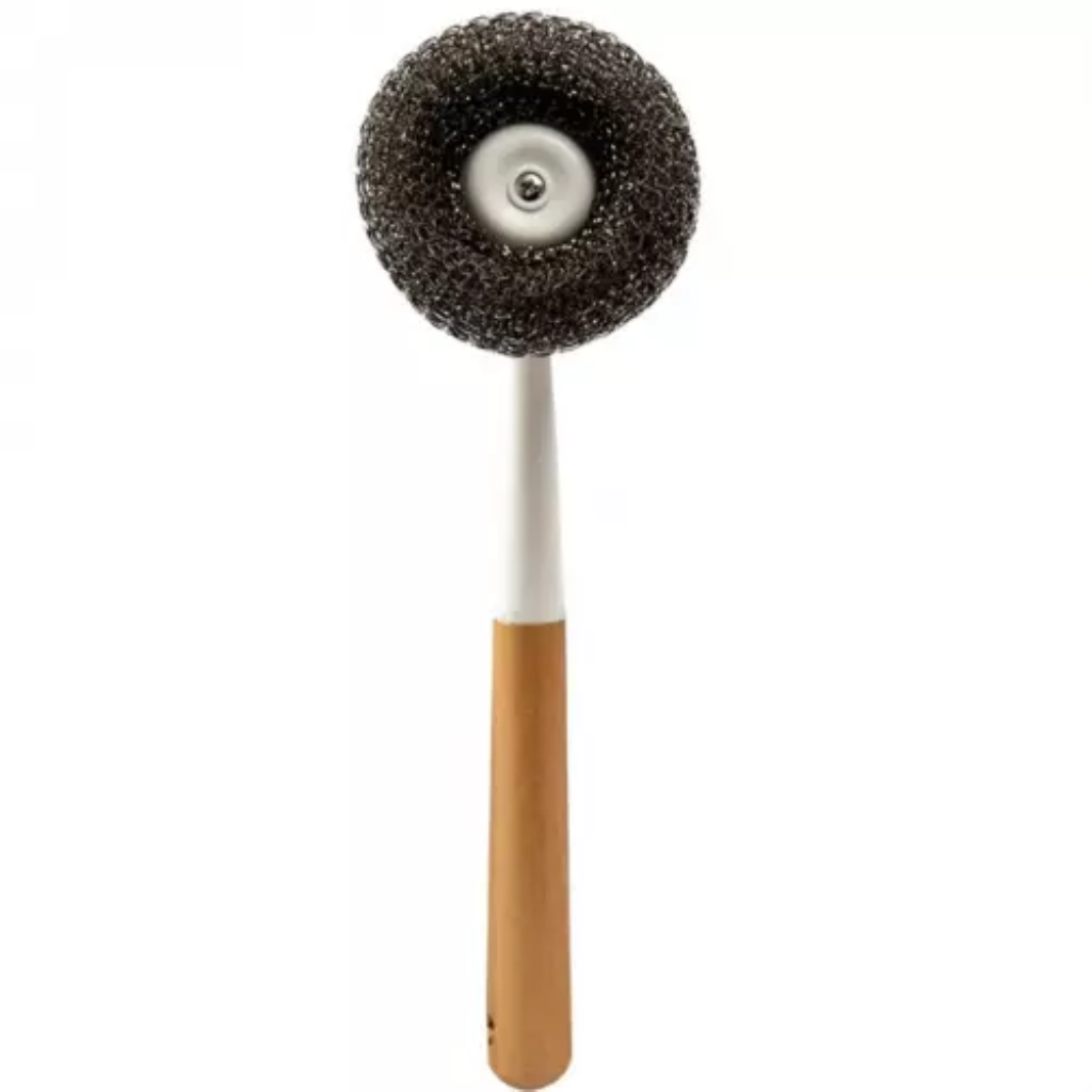 ESCOVA ESFREGAO ACO BAMBU UTIL 24X9X5.5CM