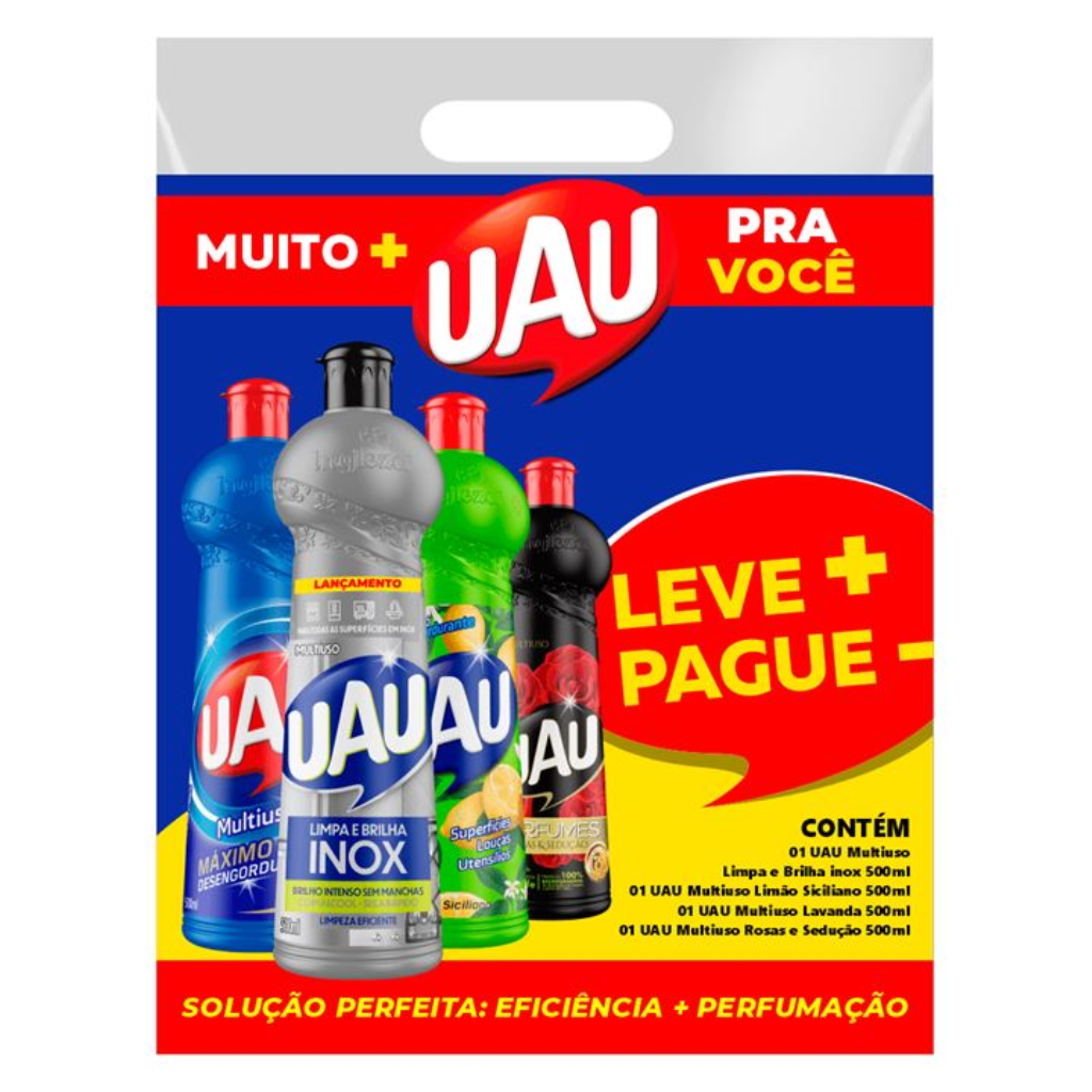 KIT UAU MULTI LIMA/LAVA/ROSA/INOX 500ML