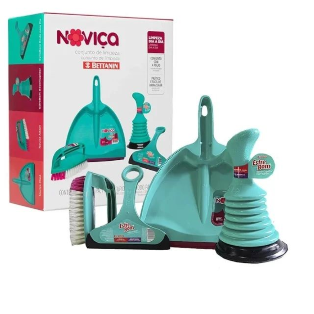 KIT DE LIMPEZA NOVICA 4 PECAS