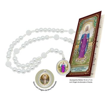 TERÇO COROA NOSSA SENHORA DAS LÁGRIMAS COM FOLHETO
