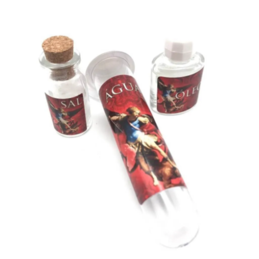 KIT EXORCISMO COMPLETO (SAL, ÁGUA E ÓLEO) - SÃO MIGUEL