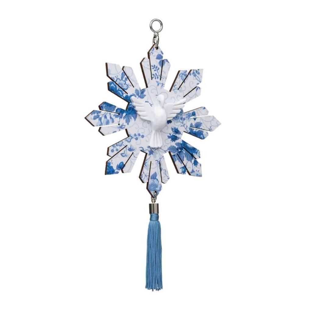 ADORNO DE PORTA ESPÍRITO SANTO RAIOS FLORIDO AZUL