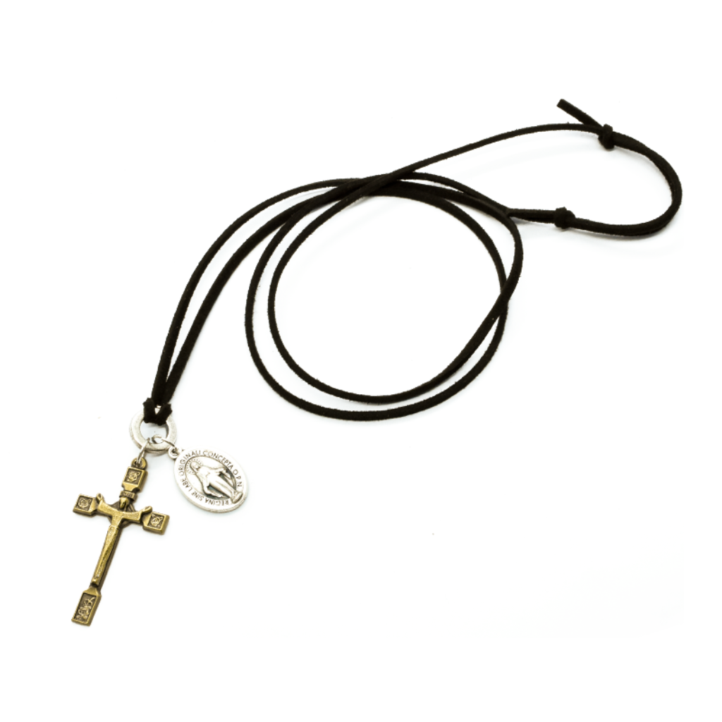 CORDÃO CRUZ COM MEDALHA - JESUS MISERICORDIOSO
