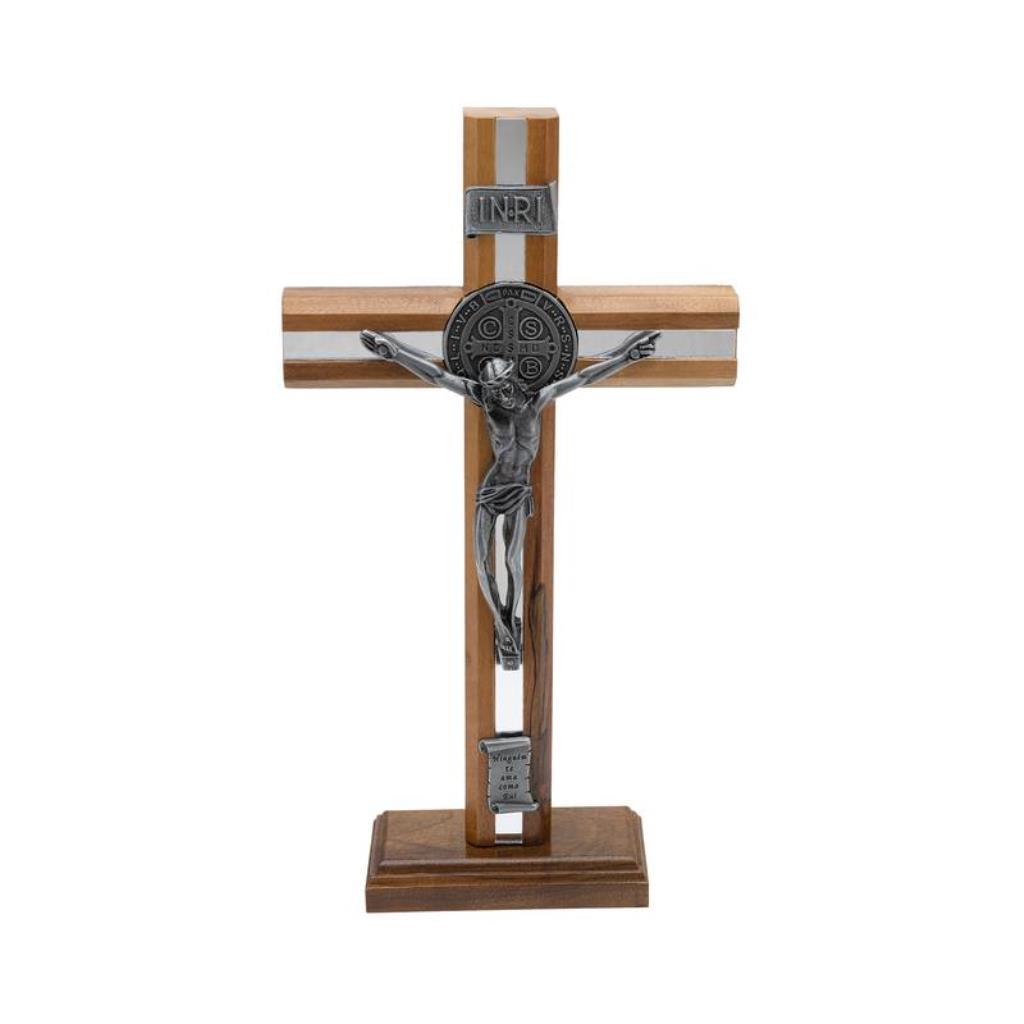 CRUCIFIXO 26CM - MEDALHA DE SÃO BENTO E ACRIL ESPELHADO