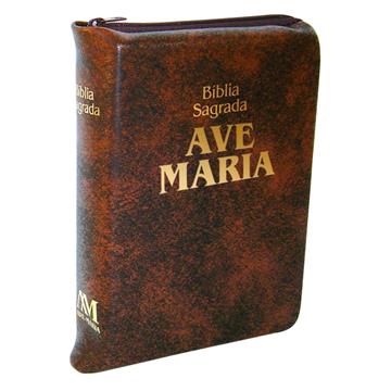 BÍBLIA ZÍPER MÉDIA MARROM